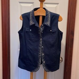 Vest with Sparkly Trim by Quacker Factory